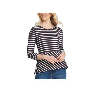 DKNY Striped Peplum Top